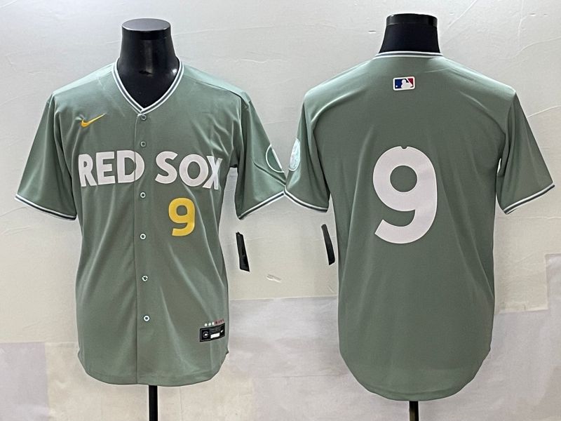 Men 2025 Boston Red Sox #9 No Name Light Green Joint Name Nike MLB Jersey style 7